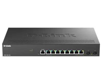 Коммутатор D-Link DMS-1250-10S/A1A/6KV, управляемый L2, 8×2.5GBase-T, 2×10GBase-X SFP+, защита 6 кВ