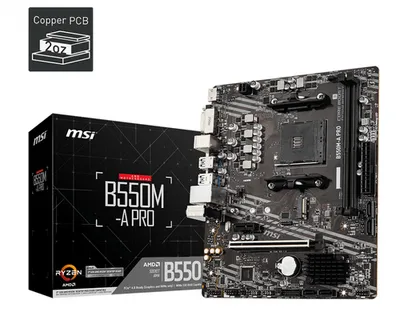 Материнская плата MSI B550M-A PRO, AM4, B550, 2×DDR4, M.2, microATX