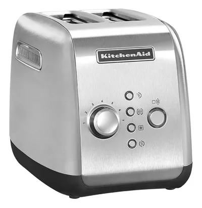 Тостер KitchenAid 5KMT221ESX, 2 ломтика, 1100 Вт, 7 уровней, нержавеющая сталь