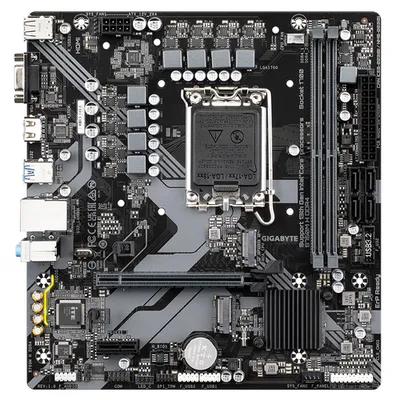 Материнская плата Gigabyte B760M H DDR4, LGA 1700, 2×DDR4-3200, 2×M.2, mATX