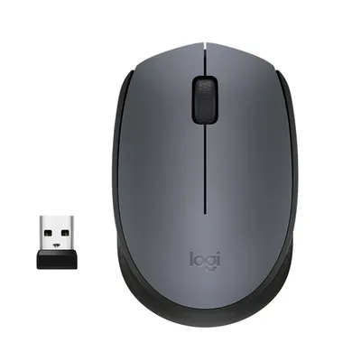 Мышь Logitech M170, беспроводная RF 2.4 GHz, оптическая, 1000 DPI, серая