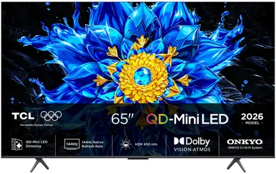 Телевизор TCL 65P8L, 65" QLED 4K Ultra HD 144 Гц, Smart TV