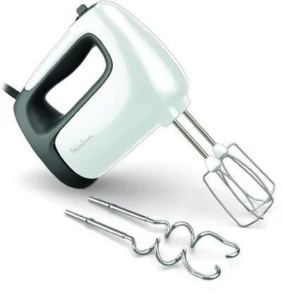 Миксер ручной Moulinex HM460110, 500 Вт, 5 скоростей, турбо, белый/черный