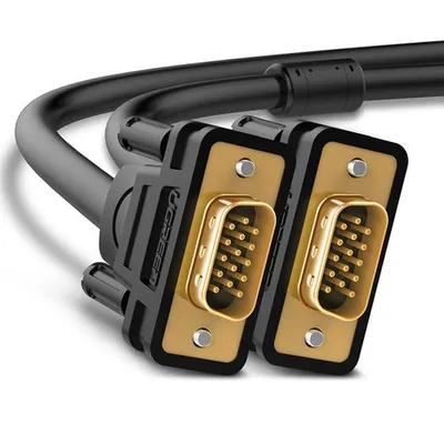 Кабель UGREEN VG101 VGA to VGA, 1 м, VGA (D-Sub) штыревой — VGA (D-Sub) штыревой