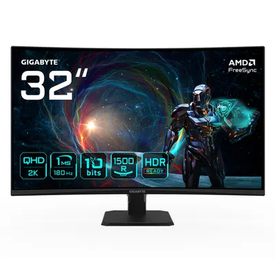 Монитор Gigabyte GS32QCA, 31.5" VA QHD, 180 Гц, изогнутый 1500R
