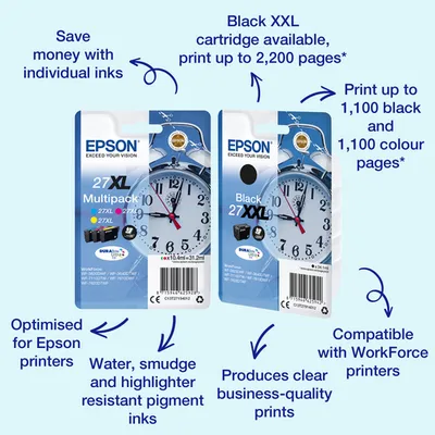 Картридж струйный Epson T2704 C13T27044022, жёлтый, 3.6 мл, 300 страниц