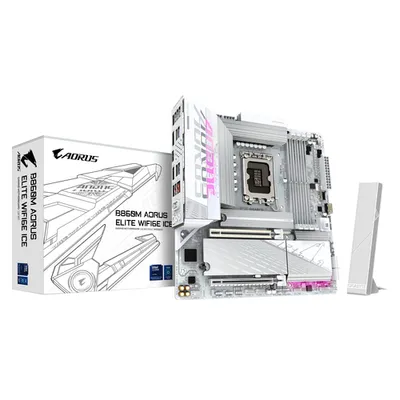 Материнская плата GIGABYTE B860M AORUS ELITE WIFI6E ICE, LGA1851, 4×DDR5, mATX