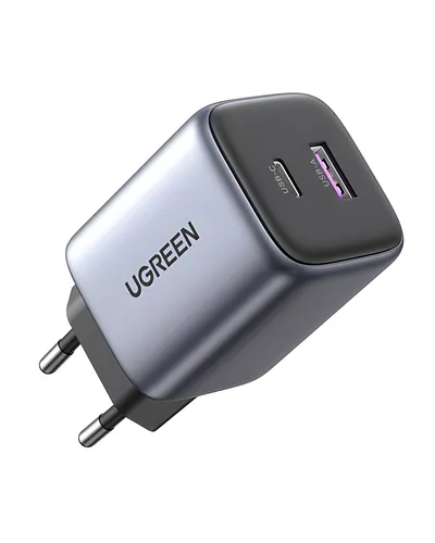 Сетевое зарядное устройство UGREEN CD350 Nexode 35 Вт, USB-C + USB-A, GaN