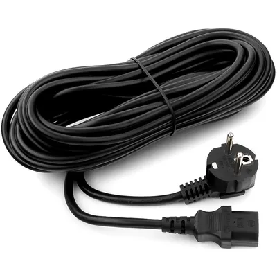 Cablexpert Кабель питания 10м, Schuko- C13, 3х1кв.мм, черный, с заземлением, пакет (PC-186-1-10M)