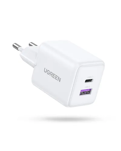 Зарядное устройство Ugreen X516 65015, 30 Вт, USB-C + USB-A, белое