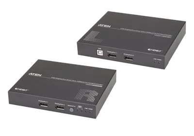 KVM-удлинитель ATEN CE924-AT-G, USB, DisplayPort, Dual View HDBaseT, до 100 м