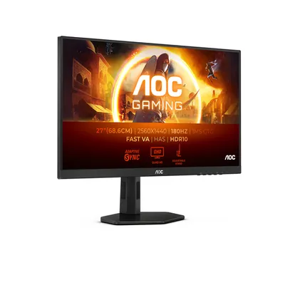 МОНИТОР 27" AOC Q27G4XN Black с поворотом экрана (VA, 2560x1440, 180Hz, 0.5 ms, 178°/178°, 300 cd/m, 80M:1, +2xHDMI 2.0)