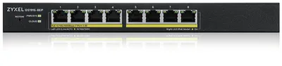 Коммутатор Zyxel GS1915-8EP, Smart L2, 8×1GbE PoE+, бюджет 60 Вт, без вентилятора