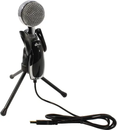 Микрофон Ritmix RDM-127 USB Black, USB 2.0, всенаправленный, 40–16000 Гц, кабель 1.5 м