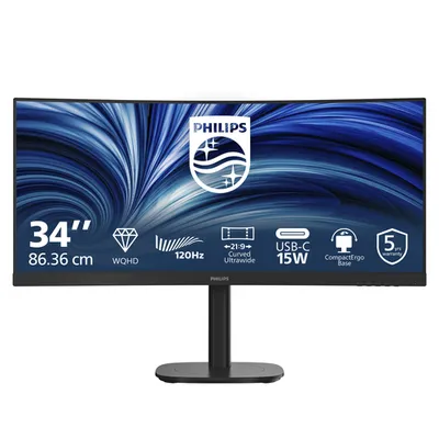 Монитор Philips 34B2N3500C, 34" 3440×1440, VA, 120 Гц, USB-C