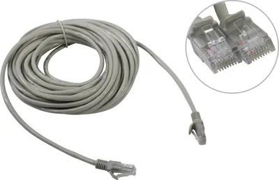 Патч-корд Cablexpert PP10-10M, UTP Cat.5, 10 м, многожильный, серый