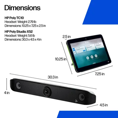 Видеотерминал HP Poly X52 (P033) AVB wTC10K, 4K, Android, Bluetooth 5.0