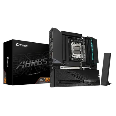 Материнская плата AORUS B850M AORUS STEALTH, AM5, 4×DDR5, 3×M.2, mATX
