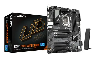 Материнская плата Gigabyte B760 DS3H WF6E GEN5, LGA1700, Intel B760, 4×DDR5, ATX