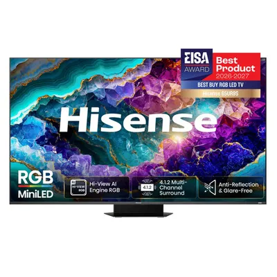Телевизор Hisense 65UR9S, 65" 4K UHD RGB Mini-LED, 170 Гц, Smart TV