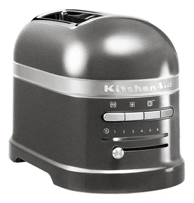 Тостер KitchenAid Artisan 5KMT2204EMS, 2 ломтика, 1250 Вт, 7 уровней, серый