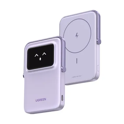 Внешний аккумулятор UGREEN PB571 Purple (35606), 5000 мА·ч, 20 Вт, беспроводная зарядка, USB-C