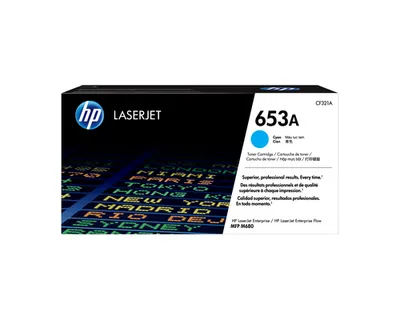 Картридж HP CF321A (653A), голубой, 16500 страниц, оригинальный