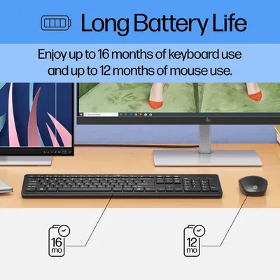 Клавиатура и мышь Keyboard and Mouse HP 230 Wireless Combo RUSS cons