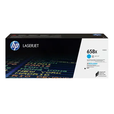 Тонер-картридж HP W2001X (658X), голубой, повышенной емкости, 28000 стр.