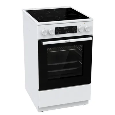Плита электрическая Gorenje GECS5C70WA, 4 конфорки, духовка 70 л, стеклокерамика, белая