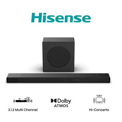 Саундбар Hisense AX3120Q, 3.1.2, 440 Вт, беспроводной сабвуфер, Bluetooth