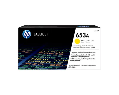 Тонерный картридж HP 653A CF322A, жёлтый, 16 500 страниц, LaserJet M680