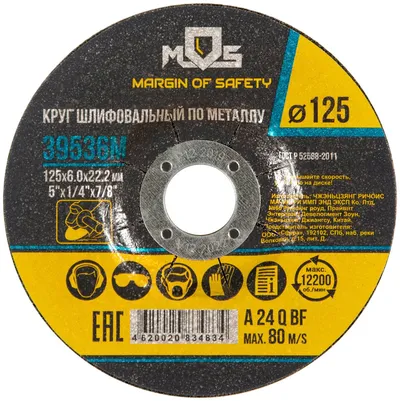 Круг зачистной FIT 39536М, по металлу, 125×6,0 мм, зернистость Р36
