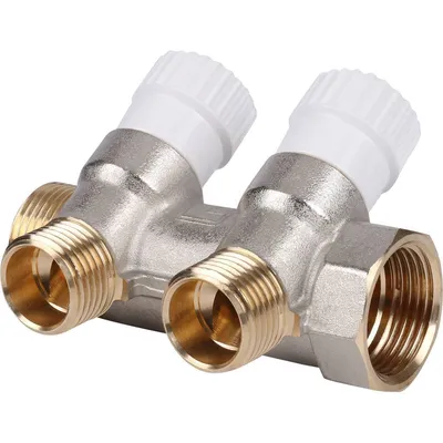 Коллектор распределительный STOUT SMB 6851 341202, 3/4", 2 отвода 1/2", латунь