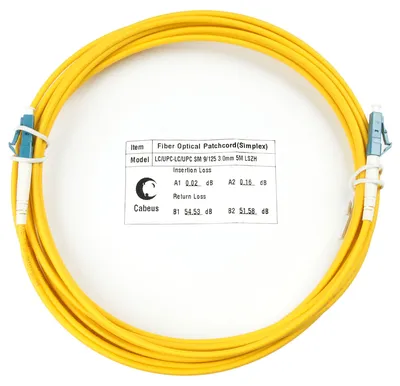 Патч-корд оптический Cabeus FOP(s)-9-LC-LC-15m, simplex LC-LC, 9/125, 15 м, LSZH