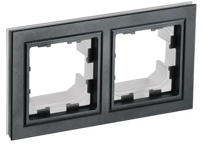 Рамка IEK BRITE BR-M22-44-K02, 2-местная, IP44, чёрная