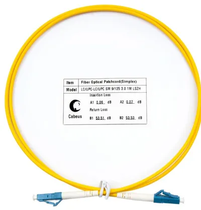 Патч-корд оптический Cabeus FOP(s)-9-LC-LC-1m, simplex LC-LC, OS2 9/125, LSZH, 1 м