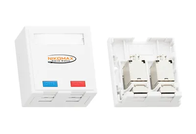 Розетка NIKOMAX NMC-WO2UD2-FT-ST-WT, 2 порта RJ45 кат.5e UTP, белая