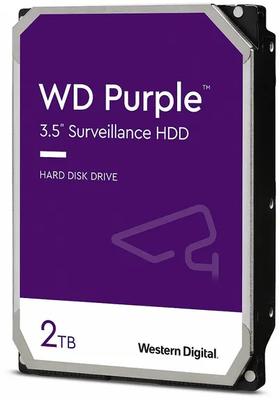 Жесткий диск Western Digital WD22PURZ, 2 ТБ, SATA III, 3.5", для видеонаблюдения