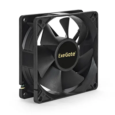 Вентилятор 12В DC ExeGate EX08025S3P (80x80x25 мм, Sleeve bearing (подшипник скольжения), 3pin, 2200RPM, 22.5dBA)
