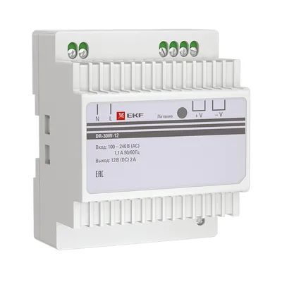 Блок питания EKF DR-30W-12, 12В, 30W, на DIN-рейку