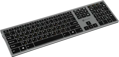 Клавиатура OKLICK 890S 1196549, беспроводная, радиоканал 2.4 ГГц, 109 клавиш, серая