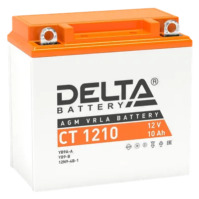 Аккумулятор Delta CT 1210, 12 В / 10 Ач, герметичный свинцово-кислотный