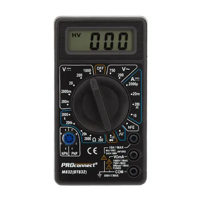 Мультиметр REXANT 13-3012 (M832), 1000 В DC, 750 В AC, 10 А, 2 МОм
