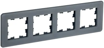 Рамка для выключателей IEK BRITE DECOR BR-M42-G-41-K53, 4 поста, стекло, графит матовый