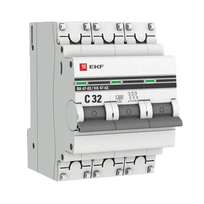 Автоматический выключатель EKF mcb4763-3-32C-pro, 3P, 32 А, C, 4,5 кА