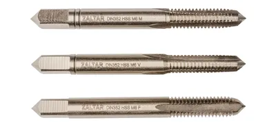 Набор метчиков ZALTAR ZA-10016, HSS DIN 352, M6×1,0, 3 предмета