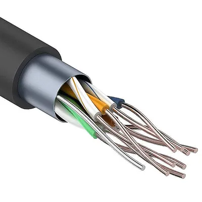Кабель REXANT 01-0144 U/FTP 4PR 24AWG CAT5e, 305 м, наружный, с тросом