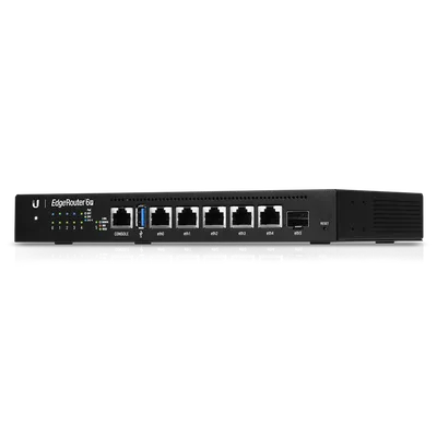 Маршрутизатор Ubiquiti ER-6P, 5×1GbE, 1×SFP, PoE, 4 ядра 1 ГГц