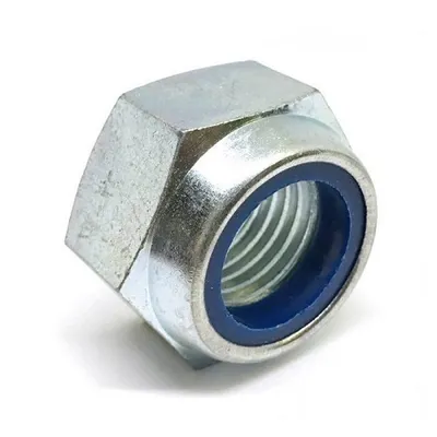 DIN 985 Гайка М6 5 ZN (1000 шт.) шестигранная     самоконтрящаяся низкая с нейлоновой вставкой